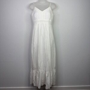 Banana Republic Dress Womens 6 Ivory Eyelet Lace Boho Bridal Romantic Cottage